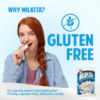 Milkita Creamy Shake Candy Bag, Gluten Free Chewy Candies with Calcium & Real Milk, Zero Trans Fat, Low-Sugar, Vanilla Flavor, 30 Pcs