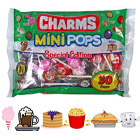 Mini Pops Special Edition lollipops 30 Mini Pops | Seasonal Flavors- Cotton Candy -Toasted Marshmallow -Blueberry Pancakes- Caramel Corn-Hot Chocolate-Apple Pie