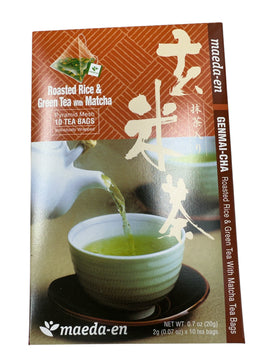 Maeda-en Premium Genmai-Cha Roasted Rice Green Tea with Matcha 10 Tea Bags